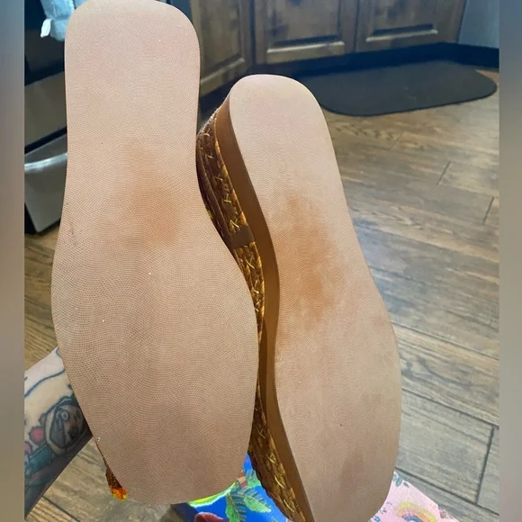 FARM Rio Brown Platform Espadrilles with Yellow & Purple Accents - Picture 11 of 16